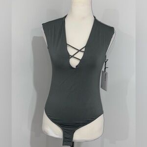Bailey/44 Better Off Alone Top/Bodysuit. Hunter green Medium NWT